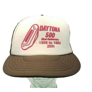 VTG Daytona 500 Winston Cup Trucker Snapback 1959-1983 Silver Anniv Mesh Hat Cap